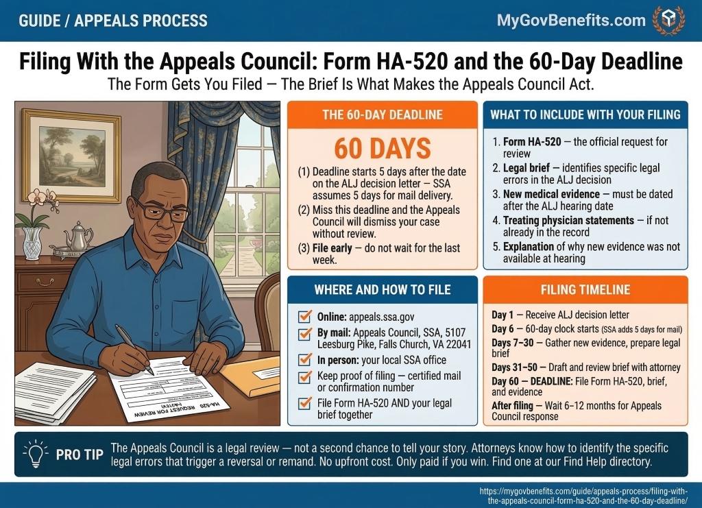 SSDI benefits overview 2026: $1,630 average payment, 5-month waiting period, Medicare after 24 months, work credits required