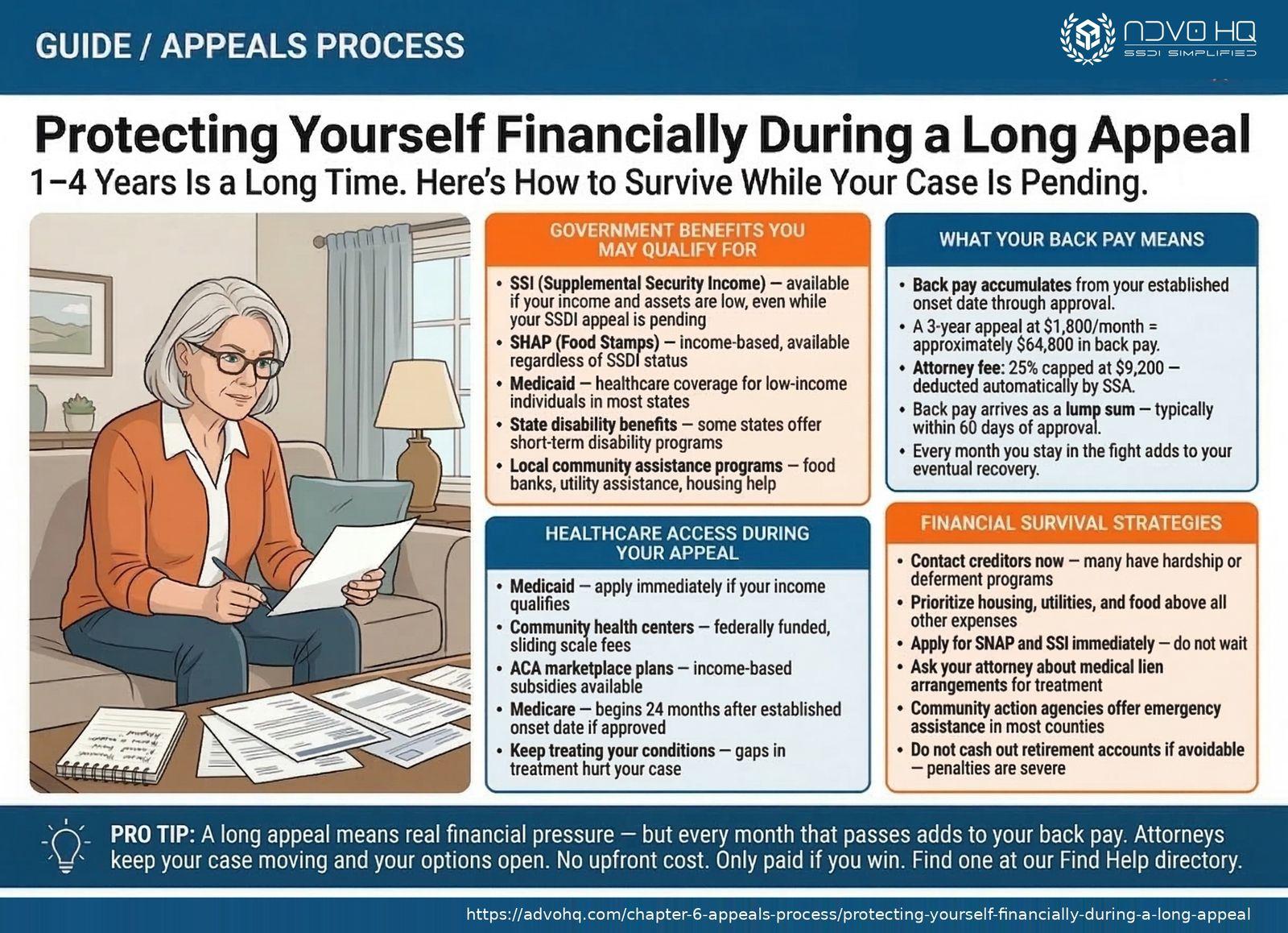 SSDI benefits overview 2026: $1,630 average payment, 5-month waiting period, Medicare after 24 months, work credits required